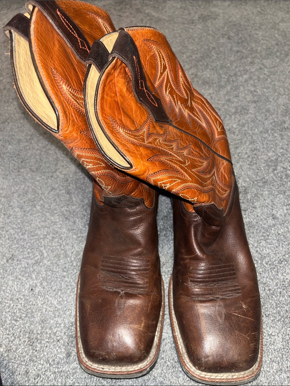 Men's Two-Tone Brown & Tan Western Cowboy Boots